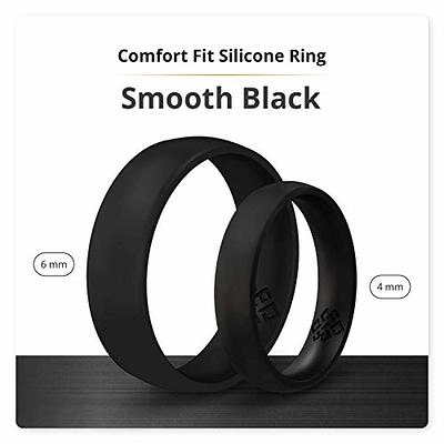 Knot Theory Satin Black Silicone Ring for Men Women - Breathable