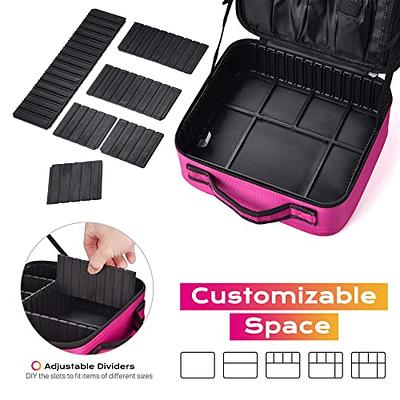 BYOOTIQUE Makeup Bag Travel Makeup Case 10 Cosmetic Makeup Organizer Storage  Brush Holder with Adjustable Dividers Portable Artist Storage Bag for Cosmetics  Makeup Brushes Toiletry Jewelry, Hot Pink - Yahoo Shopping