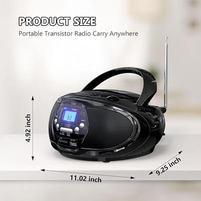 Portable CD Player with BT, MP3, USB, SD, AUX and FM Radio