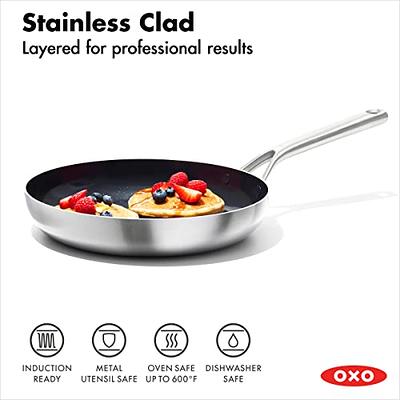 OXO Mira Tri-Ply Stainless Steel PFAS-Free Nonstick, 10 Frying Pan Skillet,  Induction, Multi Clad, Dishwasher and Metal Utensil Safe - Yahoo Shopping