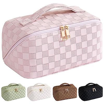 OTTOLTIL 2023 New Travel Makeup Bag, Large Capacity Cosmetic Bag, Portable  PU Leather Waterproof Travel Makeup Bag for Women, with Handle and Divider  Flat Lay Makeup Organizer Bags(White) - Yahoo Shopping