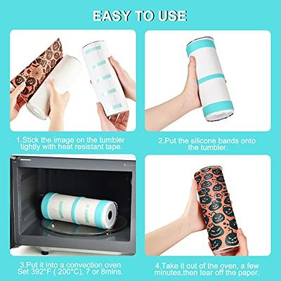 12Pcs Silicone Bands for Sublimation Tumbler Heat Resistant Sublimation  Paper Holder Ring Bands Prevent ghosting Sublimation Tight-Fitting