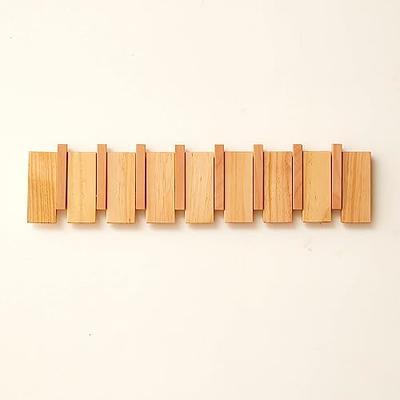 Wall Coat Hook Rack - Set of 3 - Beech Wood White Metal Hooks for Hanging  Coats - Hat Hooks for Wall - Decorative Wall Hooks - Hat Hangers for Wall