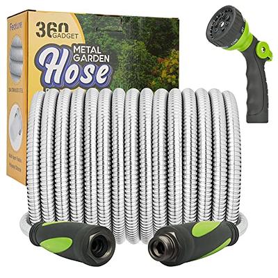 360 GADGET Garden Hose - Water Hose 100 FT with Swivel Handle & 8 Function  Nozzle, Flexible, Heavy Duty, No Kink, Lightweight Metal Hose for Outdoor,  Yard, 304 Stainless Steel - Yahoo Shopping