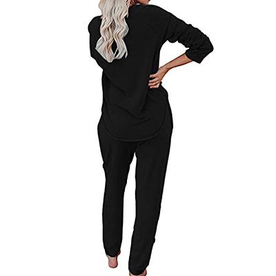 Saeklia Cozy 2 Piece Outfits Lounge Sets for Womens Loungewear Long Sleeve  Tops and Joggers Sweatpants Sweats Track Suits Sets - Black XXL - Yahoo  Shopping