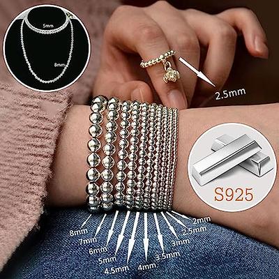 Ofiuny Genuine 925 Sterling Silver Beads for Jewelry Making 100Pcs 2MM  Smooth Round Beads Ball Spacer Beads for Bracelet Necklace Jewelry DIY  Crafts - Yahoo Shopping