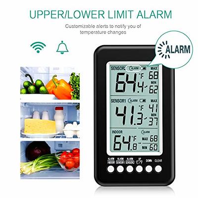 ORIA Refrigerator Thermometer, 2 Wireless Sensors Indoor Outdoor Thermometer,  Wireless Digital Freezer Thermometer, Audible Alarm, Min and Max Record,  Temperature Display for Home, Restaurants, Bars - Yahoo Shopping