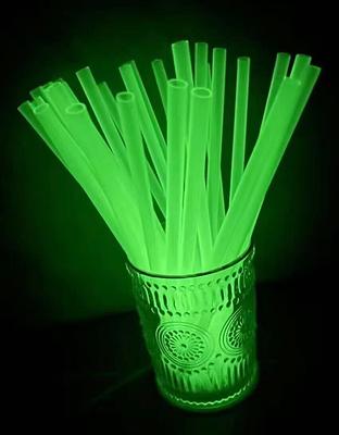 10 Pack Of Glow in The Dark Straws For 16Oz Glass Cans