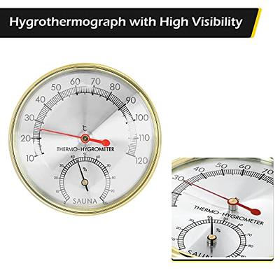 Stainless Steel Thermometer Hygrometer for Sauna Room Temperature