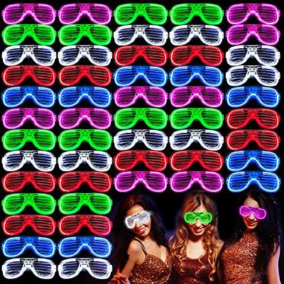 Max Fun Led Light Up Glasses Toys 60 Plastic Shutter Shades Glasses Led  Flashing Glow in