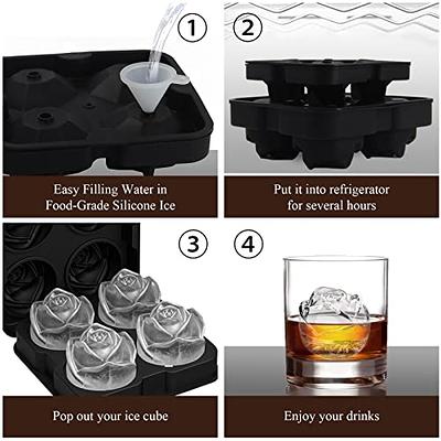 Ice Cube Tray, 5.9 inch Rose Diamond Ice Cube Trays, 4 Cavity Silicone Rose Ice  Cube Molds, Easy Release Large Ice Ball Maker Mold for Chilling  Cocktails,Whiskey,Bourbon,Juice Black - Yahoo Shopping