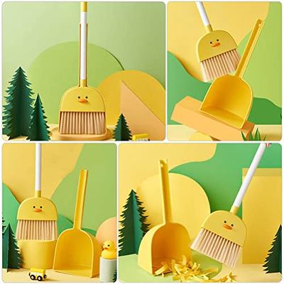 Yellow Duck Children's Broom and Dustpan Set Cute Household Dustpan Combo  Cartoon Standing for Little Housekeeping Helper Tools - AliExpress