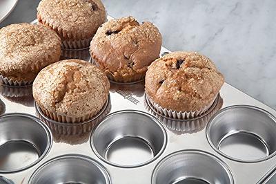 Fox Run Stainless Steel 6 Cup Muffin Pan, Silver