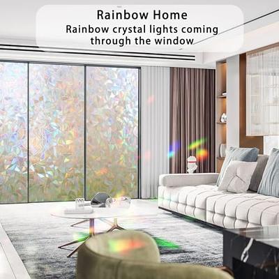 Rainbow 3D Window Film Privacy Decorative Non-adhesive Stained Glass  Sticker