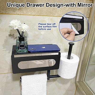 Toilet Paper Holder with Shelf Bathroom Toilet Paper Holder with Storage -  Yahoo Shopping