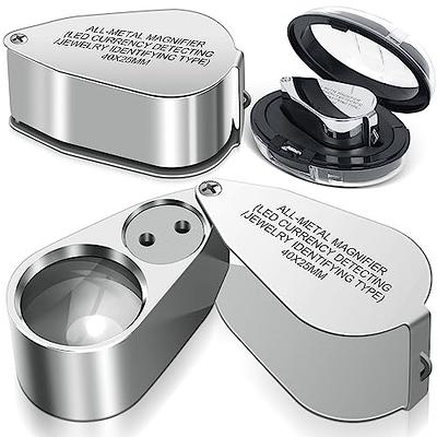 4PCS Illuminated Jewelers Loupe Magnifier, 10X 20X 30X 40X Full Metal  Magnifying Glasses, Pocket Foldable Jewelry Loop - AliExpress