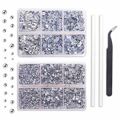 OUTUXED 5040pcs Clear Rhinestones for Crafts, Flatback White Nail Gems,  Craft Glass Diamonds Stones with Tweezers and Picking Pen, SS6-SS20 Crystal  - Yahoo Shopping