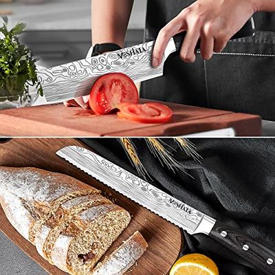 MOSFiATA 5 PCS Chef Knife Set, German High Carbon Stainless Steel Kitchen Knife  Set with Sharpener Rod，5PCS Blade Guard,Wood Handle Knives Set for Kitchen  with Gift Box - Yahoo Shopping