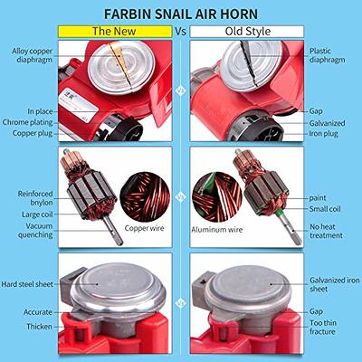 FARBIN Mini Air Horn 12V 150db Super Loud, Compact Car horn with