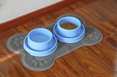 Dog Mat for Food and Water, Extra Large Silicone Dog Bowl Mat with Pocket  for Catches Spill and Residue, Waterproof Non Slip Cat Food Mat with High
