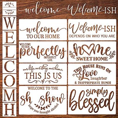 Welcome Stencils for Crafts Reusable Welcome Stencil for Wood Sign