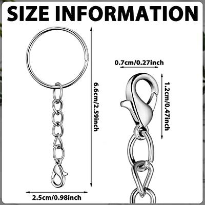  Sasylvia 100 Pcs Keychain Rings with Chain Key Chain