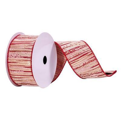 Vickerman 669518 - 2.5x10yd Red/Cream/Champagne Ribbon (Q214821