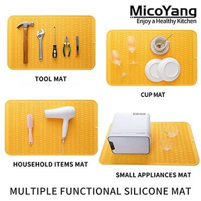  MicoYang Silicone Dish Drying Mat for Multiple Usage,Easy  clean,Eco-friendly,Heat-resistant Silicone Mat for Kitchen Counter or  Sink,Refrigerator or Drawer Liner White XL 18 inches x 16 inches: Home &  Kitchen