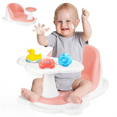 Baby Bath Seat,Baby Shower Chair Infant Bathtub Seat for Babies 6 Months &  Up,Non-Slip Soft Mat,Adjustable Backrest Support,Secure Suction Cups,Blue