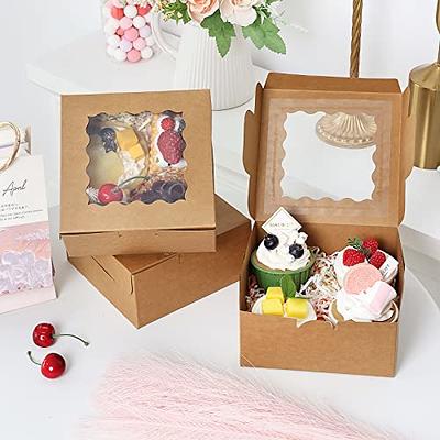 Moretoes 80pcs Bakery Boxes with Window 6x6x3 Inches Kraft Cookie Boxes  Small Treat Boxes Pastry Boxes for Chocolate Covered Strawberries,  Macarons, Cupcakes, Goodies, Donuts - Yahoo Shopping