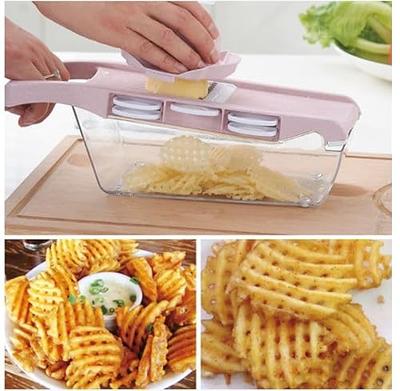 LHS Vegetable Chopper Slicer 7 in 1 Veggie Chopper Dicer Cutter  Multifunctional Food Chopper Onion Chopper Salad Potato Cutter Vegetable  Chopper with Container -Green - Yahoo Shopping