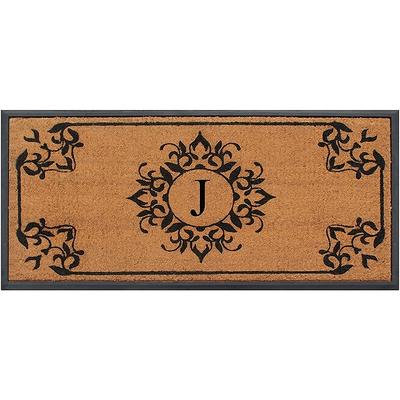 A1HC Natural Coir Monogrammed Entrance Door Mats, Durable Large