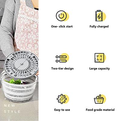 Electric Salad Spinner, 4L Wireless USB Salad Spinner Dehydrator for Fruit  Vegetables, Large Capacity Salad Vegetable Dryer, Quick Drainage Electric