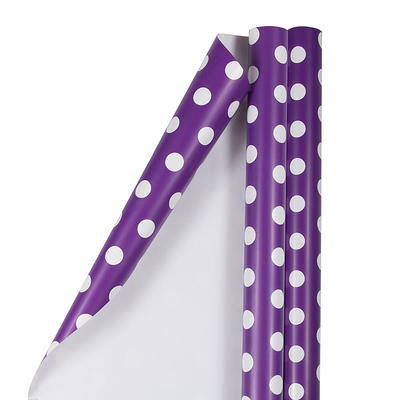 JAM Paper & Envelope 2ct Polka Dots Gift Wrap Purple/White - Yahoo