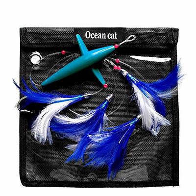 OCEAN CAT Fly FishTrolling Lures Baits with Rigged Hook 9/0 for Marlin Tuna  Mahi Mahi Dolphin Durado Wahoo Big Game Saltwater Fishing Tackle  (Blue+Spot- 8.5 in) - Yahoo Shopping
