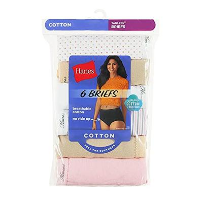 Hanes Cotton Low-Rise Panties Pack, No Ride-up, Moisture-Wicking