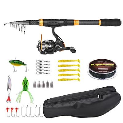 CODEK Fishing Rod Reel Combo Telescopic Fishing Rod Spinning Reel Combo Set  with Fishing Line Fishing Lures Kit & Accessories and Carrier Bag for Saltwater  Freshwater (2.4M) - Yahoo Shopping