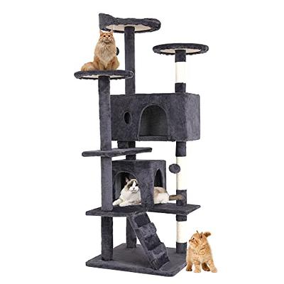 Bestpet 54in Cat Tree Tower with Cat Scratching Posts Stand House Cat Condo with Funny Toys Pink