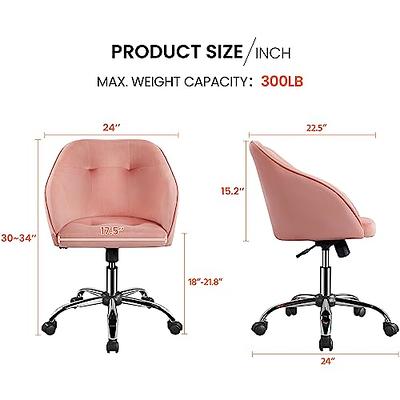 Yaheetech Modern Velvet Desk Chair Soft Height-adjustable 360