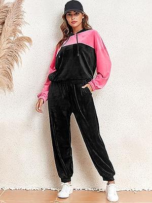  Womens Jogging Suits Sets Pink Velvet Velour