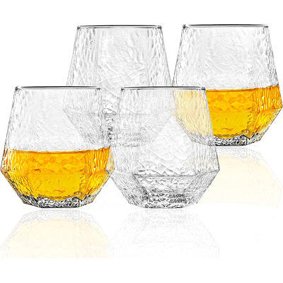 MasterPRO Set of 2-Whiskey Glasses - 12.85 oz., Clear