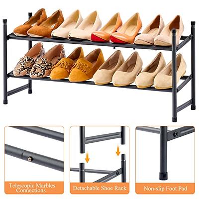 Tajsoon Expandable Shoe Rack Organizer, 2 Tier Adjustable