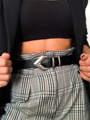 Real Genuine Leather Belt Women Buckle Belt Black Belt Gift 