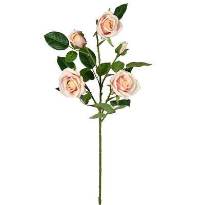 Vickerman 16 Artificial Dark Pink Rose in Glass Pot