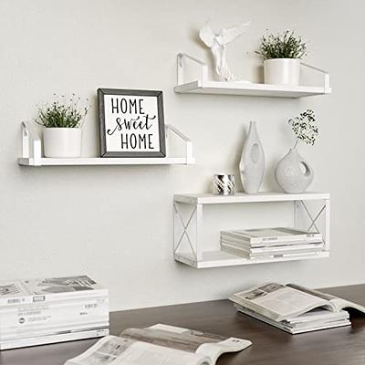  RICHER HOUSE 2-in-1 Floating Shelves Wall Mounted Set