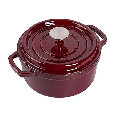 Lodge 3.6 Quart Cast Iron Casserole Pan Red Enamel Cast Iron Dish W/Lid