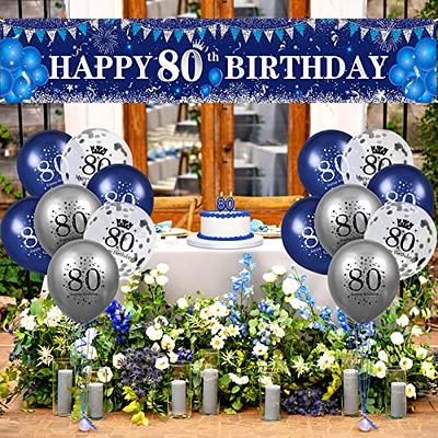 Blue 80th Birthday Decorations For Men