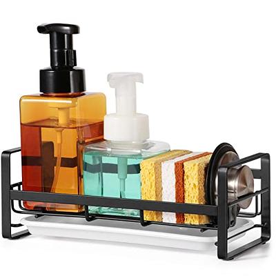 Dish Soap Dispenser for Kitchen Countertop Organizer Dishwashing Soap Pump  Dispenser with Sponge Holder Kitchen Drainer Tray