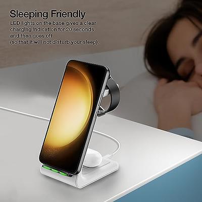 Wireless Charger Samsung 3 in 1 Qi Fast Wireless Charging Station for  Multiple Devices Android Galaxy Watch 5/4/3/Active2/1/Gear S3,Galaxy