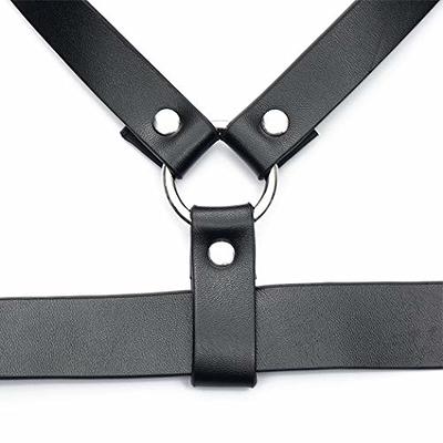 Bodiy Punk Women Waist Belts PU Leather Fashion Body Chain Belt Circle Rave  Halloween Accessories Belt Adjustable Gothic